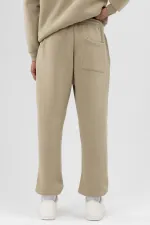 Pantalon de survêtement basique à chevilles élastiquées, kaki