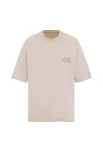 T-shirt oversize en maille délavée couleur pierre