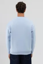 Sweat-shirt basique à col rond oversize bleu ciel