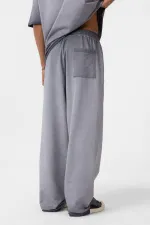 Yıkamalı Oversize Eşofman Takım Gri