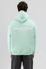 Sweat-shirt à capuche oversize imprimé menthe