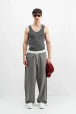 Pantalon de survêtement ample gris foncé