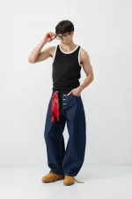 Oversize Askılı Tişört Siyah