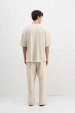 Modal Karışımlı Oversize Tişört Taş