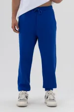 Basic Sweatpants with Elasticated Cuffs, Navy Blue