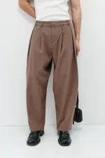 Barrel Fit Tailored Pantolon Vizon