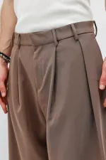 Barrel Fit Tailored Pantolon Vizon