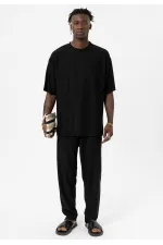 Basic Oversize Ottoman Takım Siyah