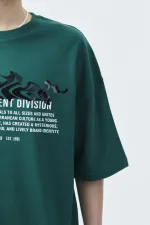 T-shirt oversize à imprimé en relief Atelier, bleu marine