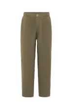 Washed Gabardine Baggy Pants Khaki