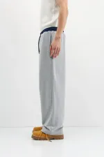 Baggy Fit Eşofman Alt Gri Melanj