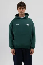 Sweat-shirt oversize imprimé au dos, bleu marine