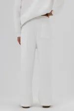 Basic Baggy Sweatpants Bottoms, Ecru