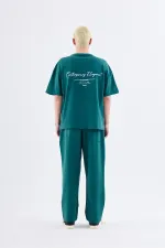 Printed Stopper Tracksuit Set Petrol