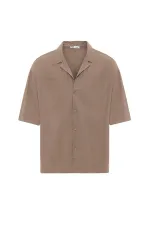 Double Pocket Oversize Linen Shirt, Mink