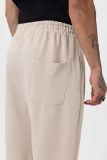 Paça Lastikli Basic Oversize Eşofman Takımı Bej