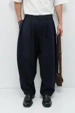 Barrel Fit Tailored Pantolon Lacivert