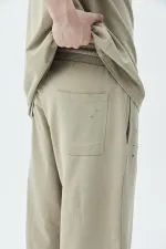 Delik Detaylı Oversize Eşofman Takım Vizon