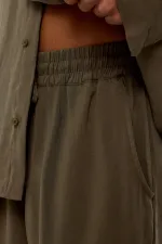 Baggy Fit Modal Kumaş Pantolon Haki