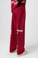 Yıkamalı Arka Baskılı Oversize Eşofman Takım Bordo