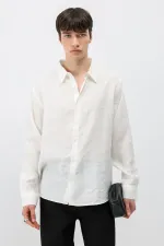 Chemise oversize en modal, écru