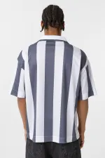 T-shirt oversize à col polo, gris foncé