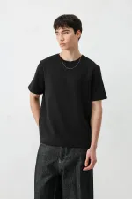 Short-Sleeved Boxy Fit T-Shirt, Black