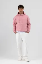 Sweat à capuche oversize basique saumon