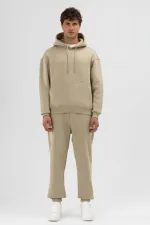 Sweat-shirt à capuche oversize basique kaki