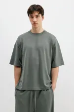 Corduroy Oversize T-Shirt Khaki