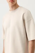 Kısa Kollu Boxy Fit Tişört Taş