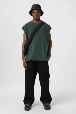 Bel Lastikli Kargo Baggy Pantolon Siyah