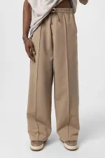 Oversize Sweatpants with Stitching Detail, Mink Color