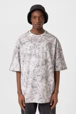 Washed Oversize T-Shirt with Pocket Detail, Ecru