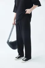 Oversize Basıc Triko Eşofman Takım Siyah