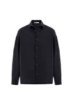 Basic Oversize Uzun Kol Gömlek Siyah