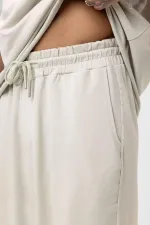 Etiket Detaylı Oversize Eşofman Takım Buz Grisi