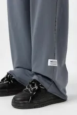 Etiket Detaylı Oversize Eşofman Takım Füme