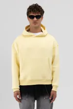 Sweat-shirt à capuche basique jaune