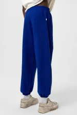 Pantalon de survêtement basique à taille élastique, coupe oversize, bleu marine