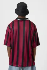 Oversize Printed Jersey T-Shirt, Burgundy
