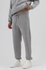 Basic Paça Lastikli Eşofman Alt Gri