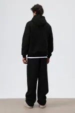 Sweat à capuche basique oversize délavé noir