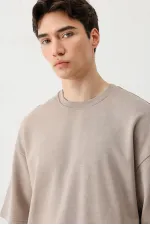 T-shirt oversize délavé à manches courtes, couleur vison.