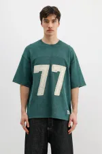 Numara Baskılı Oversize Tişört Nefti