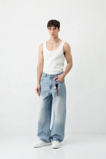 Super Baggy Fit Jean Buz Mavi