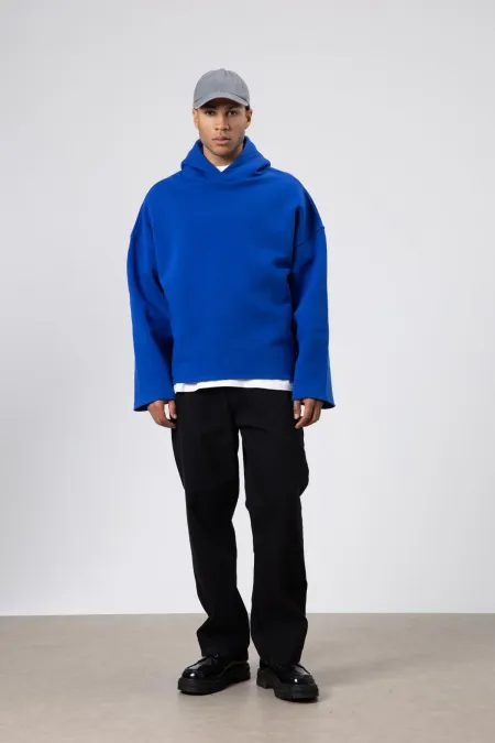 Sweat à capuche basique oversize sans coutures bleu marine