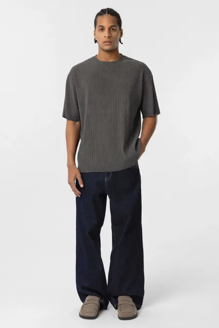 Yıkamalı Ottoman Basic Oversize Tişört Haki