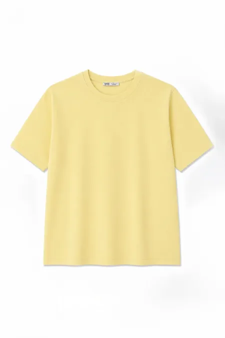 Basic Regular Fit Tişört Sarı