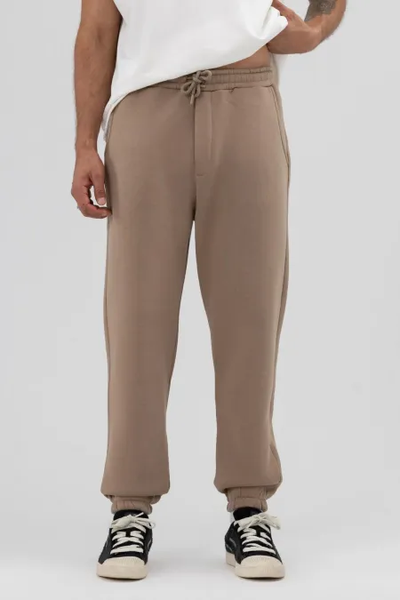 Basic Paça Lastikli Eşofman Alt Vizon